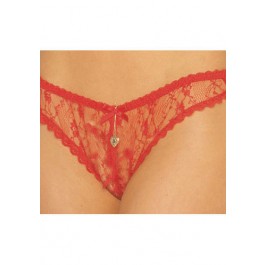 Crotchless Lace Panty With Gold Locket