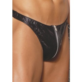Men's Leather Zip Up Thong