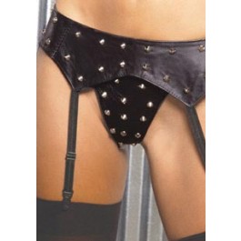Plus Size Leather Garter Belt With Stud Detail