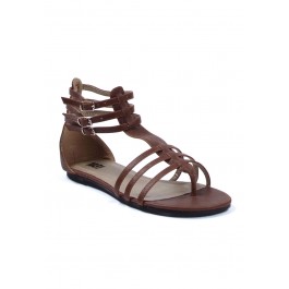 Gladiator Flat Sandal Women'S Size Shoe With Triple Ankle Strap And Closed Heel