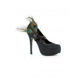 5 Inch Heel With Sparkles and Peacock Feather