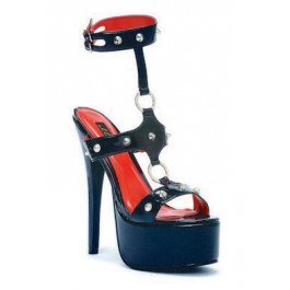 6.5 Inch Stiletto Heel Sandal Women'S Size Shoe With Silver Spikes T-Strap
