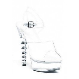 6 Inch Spherical Heel Sandal Women'S Size Shoe With Clear Straps