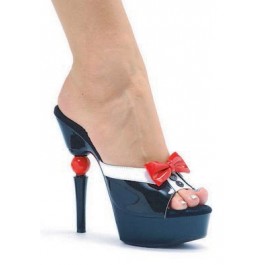 6 Inch Heel Mule Women'S Size Shoe With Tuxedo Design And Spherical Heel