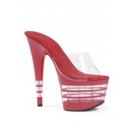7 Inch Pointed Stiletto Mule Women'S Size Shoe With Clear Lined Platform