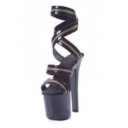 7 Inch Heel Sandal Women'S Size Shoe With Zipper Strap Detail