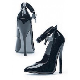 6 Inch Heel Fetish Pump Women'S Size Shoe With Lock And Key
