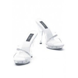 5 Inch Clear Sandal Women'S Size Shoe With Rhinestones