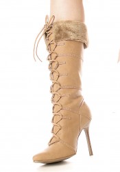 4 Inch Heel Knee High Boot Women'S Size Shoe With Stiletto Heel And Fur